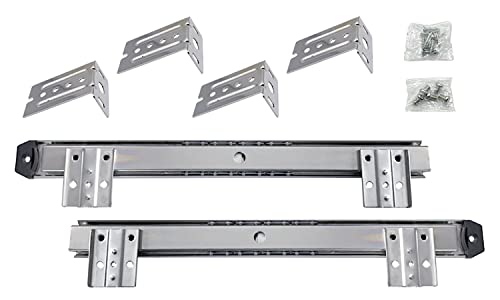 Guías ajustables y deslizantes para teclado bajo escritorio.