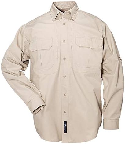 5.11 Men's Cotton Multi-Purpose Tactical Long Sleeve Shirt, Style 72157 Small Black