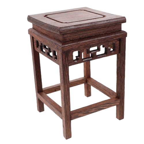 LIFKOME ?翅木製頑丈盆栽ホルダー 滑らかなエッジで 屋内外対応 オリエンタルスル木製花瓶台 花置きスタンド 省スペース設計