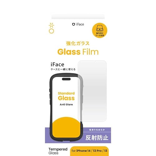 HAMEE iPhone 14/ 16e/ 13/ 13Pro �����K���X�t�B���� �A���`�O���A ���E���h�G�b�W ��ʕی�V�[�g iFace 41-981849