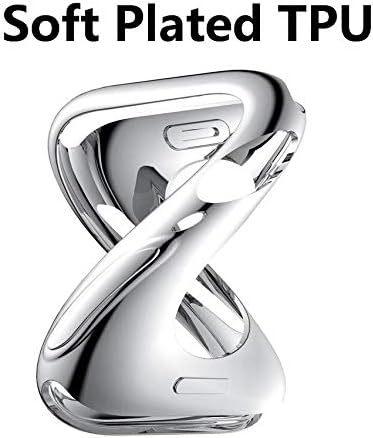 Miniatura 3 de HANKN Funda para Apple Watch Series 9 8 7 1.614 in  Series 4 5 6 SE 1.575 in, TPU suave chapado a prueba de golpes Iwatch Shell Cover Bumper sin