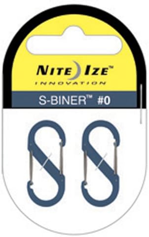 Nite Ize SBP0-2PK-27 S-Biner Plastic Size-0 Double Gated Carabiner, Slate, 2-Pack