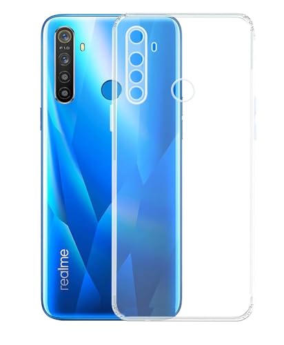 Image of COVERBLACK Rubber Silicone Back Cover for Realme 5s - Transparent
