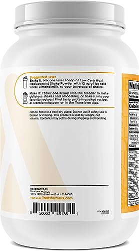 TransformHQ Meal Replacement Shake Powder 28 Servings (Orange Cream) - Gluten Free, Non-GMO - Image 4