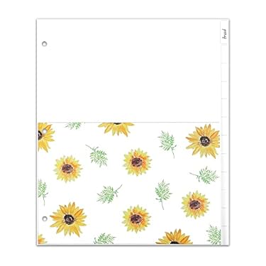 AMAZON - Outshine 12-Pack Recipe Binder Dividers for 3 Ring Binder, Sunflower | 8.5″ x 11″ Thick Cardstock Binder Dividers with Tabs | Includes 28 Adhesive Labels and Printed Cooking Tips | Best Kitchen Gift