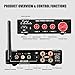 EXOTON Bluetooth 5.0 Stereo Audio 2 Channel Power Amplifier Receiver, Mini Hi-Fi Class D Integrated Amp 2.0 CH for Passive Speakers, 100W x 2 with Bass and Treble Control (DA1002C)