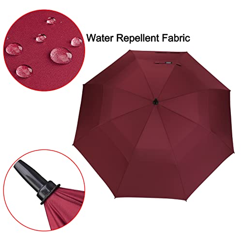 Image of G4Free 47 /54 /62 /68 Inch Automatic Open Golf Umbrella Oversize Extra Large Double Canopy Vented Windproof Waterproof Stick Umbrellas