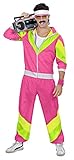 80er Traininggsanzug Scherzwelt Herren 80 er Jahre Trainingsanzug - Jogginganzug Gr. S bis XXL - pink - Partnerkostüm (M 50)