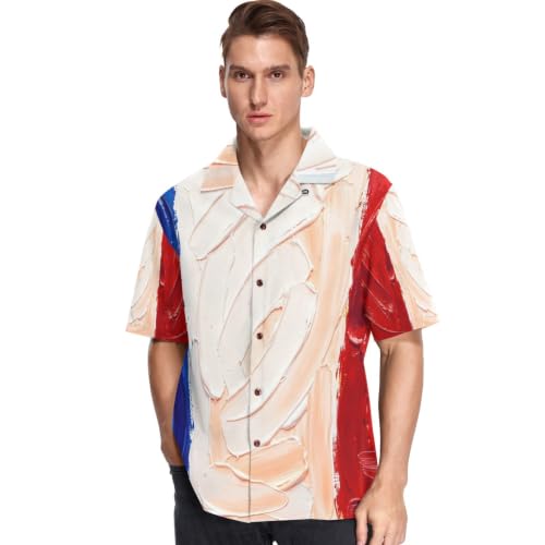 Chemise hawaïenne boutonnée manches courtes homme motif France