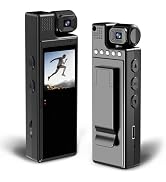 Body camera with Audio and Video Recording, 1080P Portable Body Camera with 180° Rotating Lens, F...