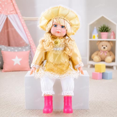 Image of Zest 4 Toyz Musical Doll Singing Rhyming Soft Stuffed Push Touch Sensors Doll Toy for Baby Girl - Yellow