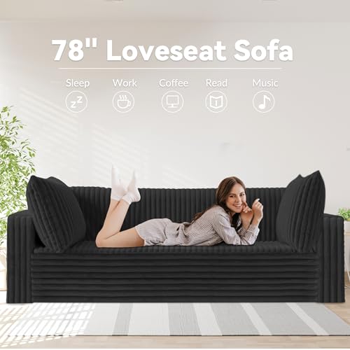 Image of HABUTWAY Folding Sofa Bed, 2 in 1 Convertible Sleeper Chair with 2 Pillows, Portable Fold Out Chair Bed with Armrest, Comfy Floor Couch, Lazy Sofa for Living Room Bedroom Dorm Home Office, Black