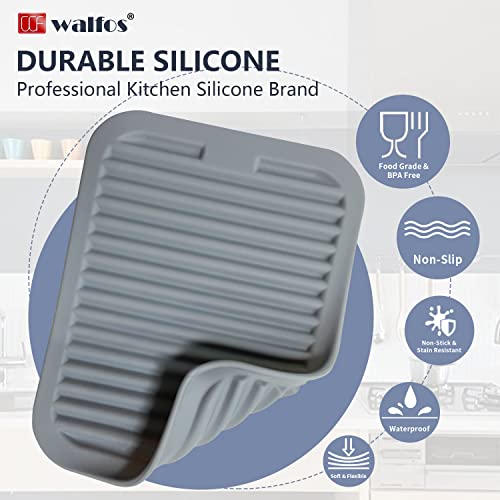 Image of Walfos Silicone Trivets for Hot Pots and Pans - Heat Resistant Hot Pads for Kitchen Counter- Multi-Purpose & Versatile Trivet Mat - Long-Lasting & Flexible Silicone Hot Pad