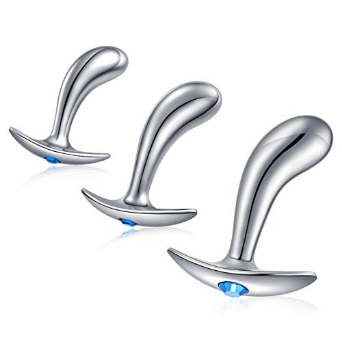 Roluck Metall Analplug Set, Groß + Medium + Klein Fingerspitzenform Buttplug Mit Schmaler Ausgestellter Basis Fetisch Masturbation Analdildo Sexspielzeug FüR MäNner Frauen