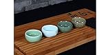 ZHAMS Kungfu Teacup,Chinese Long-quan Celadon Teacup,Tea Set, Different Colors, Set of 4