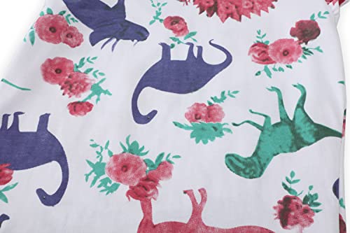 Baby Girls T-Shirt Toddler Tees Ruffle Sleeve Shirt Cotton Dinosaur Graphic Tops White 1T 2T #TOP4