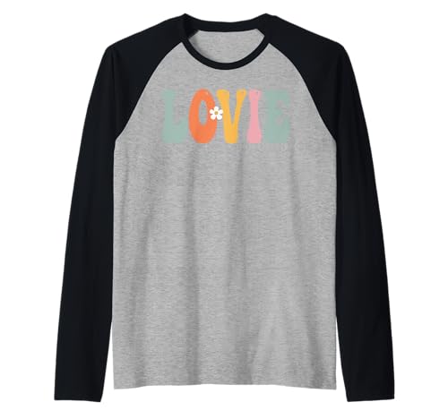 LOVIE — Maman à imprimé groovy rétro, mignonne, fête des mères, grand-mère amusante Manche Raglan