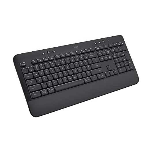 Logitech Signature K650 Comfort Full-Size Wireless Keyboard with Wrist Rest, BLE Bluetooth or Logi Bolt USB Receiver, Deep-Cushioned Keys, Numpad, Compatible with Most OS/PC/Window/Mac - Graphite