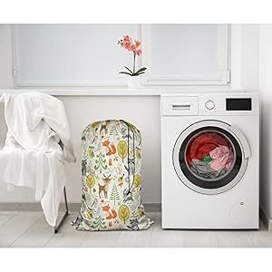 Swono Woodland Animals Laundry Bag with Strap Machine Washable Large Dirty Clothes Organizer Trees Mushrooms Berries Rabbit Owl Easy Fit Laundry Hamper or Basket, Carry Up to 4 Loads of Laundry Swono Woodland Animals Laundry Bag with Strap Machine Washable Large Dirty Clothes Organizer Trees Mushrooms Berries Rabbit Owl Easy Fit Laundry Hamper or Basket Carry Up to 4 Loads of Laundry