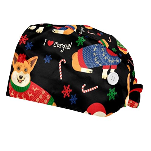 Casquette Corgi de Noël pour le travail quotidien en cuisine et santé