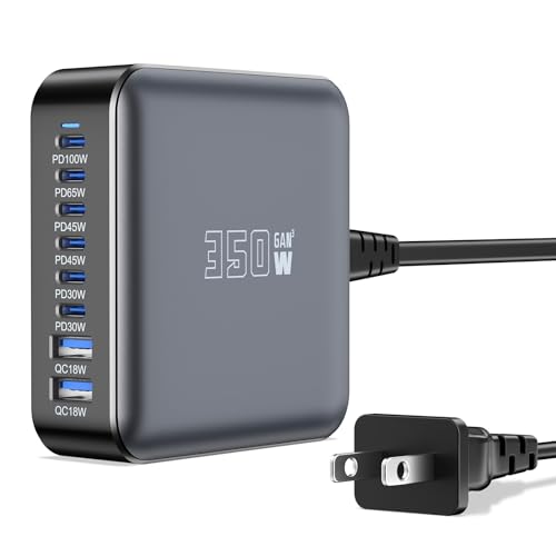 350W USB Fast Charging Station, 8 Port USB C Multi