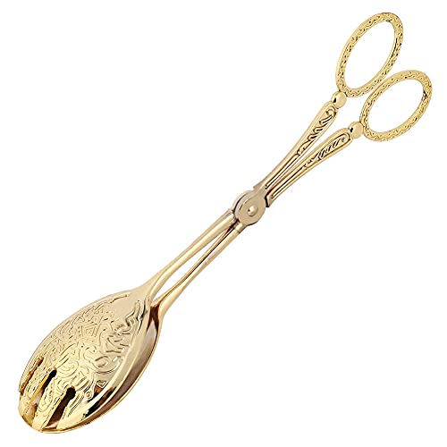 Mimdixy Pinze da portata dorate, pinze per insalata Morsetti per buffet Clip per verdure per matrimoni Feste Banchetti Buffet Riunioni di famiglia Cucinas (punta d'argento)