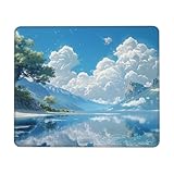 マウスパッド 小型 青空 湖 春 オフィス ウスパッド 240x200x3㎜ ゴム底 光学マウス対応 滑り止め 耐久性が良い おしゃれ かわいい 防水 学生 仕事 ゲーミング 適度な表面摩擦