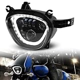 LUXEMOTO LED Headlight for Suzuki M109R M90 06-19, Motocycle Clear Lens Front Light Head lamp Assembly with Halo DRL High Low Beam for Suzuki Boulevard M109R M90 Accessories 2006-2019