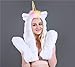 foci cozi Faux Fur Unicorn Hat Scarf Gloves Light Up Mittens 3-in-3 Function Furry Hoodie Flashing Control LED light