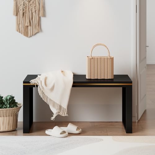 Image of APRTAT Bamboo Dining Bench 35-Inch Indoor Wood Shoe Rack Bench for Entryway