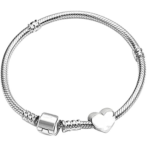15cm Young Girls Starter Charm Bracelet with Silver Heart and Gift Box for Age 3-5 Years Cover