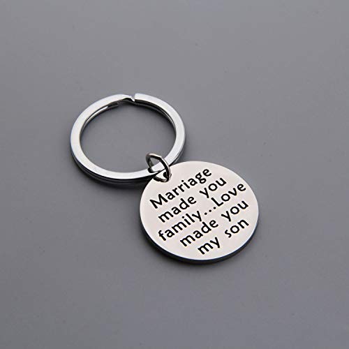 Pliti Son In Law Gift From Mother In Law For Wedding Jewelry Keychain For Son In Law Groom To Be Gifts From Mother Father Of Bride Marriage Made You Family Love Made You My Son Key Ring(Son) #TOP3