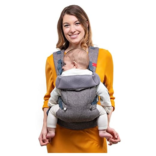 You+Me Portabebés convertible 4 en 1 con malla de refrigeración 3D - Gris chiné - Llévalo con un recién nacido de 3,6 kg y bebés de hasta 16 kg