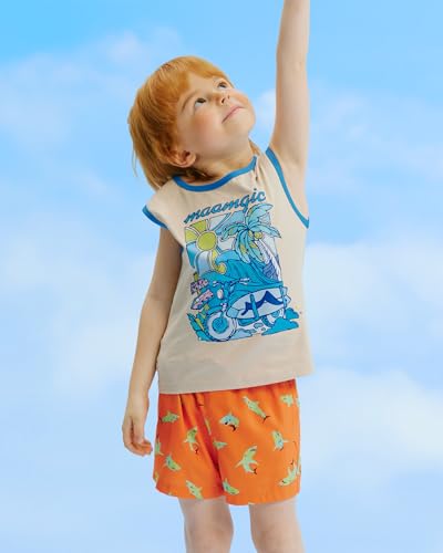 Image of maamgic Boys Swim Trunks with Compression Liner Quick Dry Swim Shorts Anti-Chafe Boy Bathing Suit