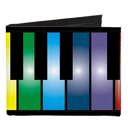 Buckle-Down Men's Standard Canvas Bifold Wallet Piano, 4.0