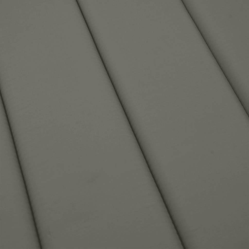 Cuscino per Lettino Prendisole Grigio Scuro 186x58x4 cm | Imbottitura morbida per sdraio da giardino, patio e soggiorno con laccetti antiscivolo e poggiatesta sagomato.
