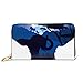 Produktbild JHGFG Mode Handtasche Reißverschluss Brieftasche Bunte Nachtszene Afrikanische Landschaft Silhouette Telefon Clutch Geldbörse Abendkupplung Blocking Leder Brieftasche Multi Car