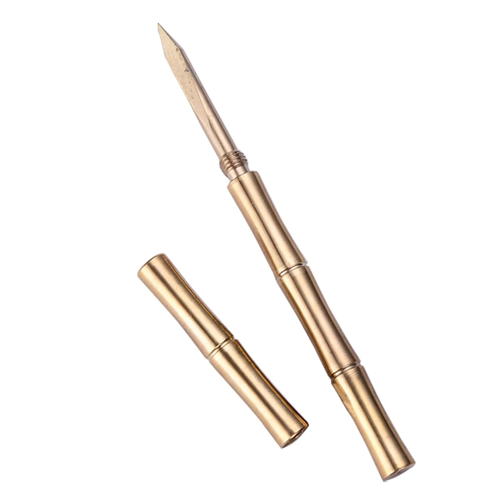 Brass Bamboo Needle Puerh Tea Knife with Safety Cover Sdjdhej 1Pcs Multifunctional Ice Pick Tool Made Needle Ice Cone for Kitchen,Bars,Picnics,Camping and More