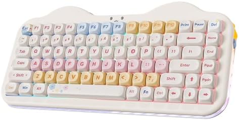 （07:30時点） YUNZII C75 ワイヤレス メカニカルキーボード 75%レイアウト ホットスワップ対応 クリーミーキーボード NKRO PBT MOA キーキャップ RGBバックライト ガスケットマウント 可愛いケーキデザイン BT5.0/2.4G/USB-C Win/Mac/ゲーミング対応 技適認証取得 (ベージュ, ミルクV2 スイッチ)