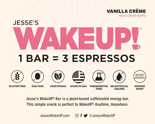 Image of WAKE UP! Caffeinated Protein Bars - VALUE PACK - 6 Cartons (36 Bars) 3 Vanilla Creme & 3 Mint Chocolate Proprietary Blend with 350mg Caffeine (1 Bar = 3 Espressos) Boosts Focus & Clarity - Gluten-Free, Vegetarian, Kosher