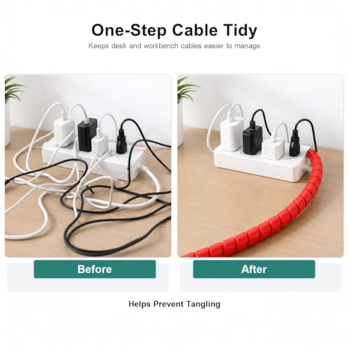 Protector de manguera flexible espiral contra enredos de cables en la oficina 5