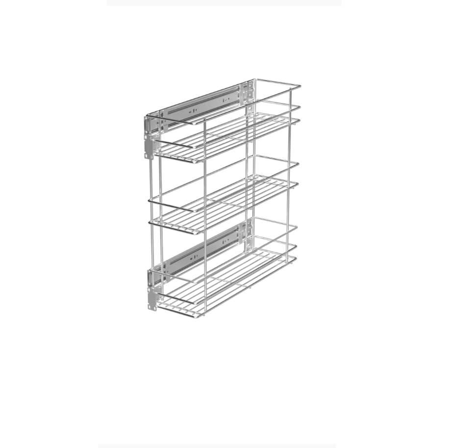 JSF COMPONENTS Pull Out Soft Close Kitchen Storage Larder Side Mounted Universal 150 mm Silver JSF2314 150 mm (item width 110 mm) Silver
