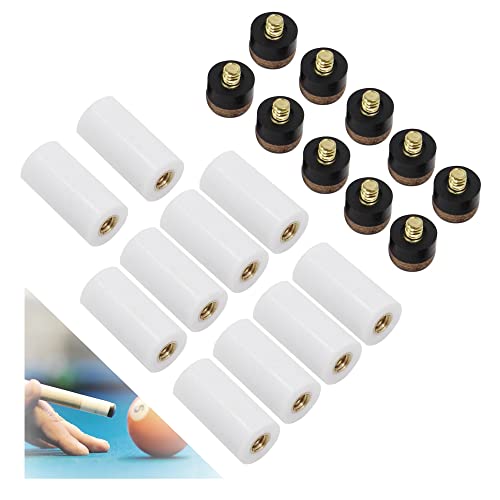 USHS 10 Set Puntas de Taco de Billar de 11 mm con férulas de Rosca Accesorios de Billar Punta de Taco de Billar Pool Cue Piezas de Punta de Poste Screw-on Consejos Repuesto Cover