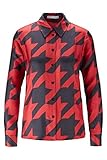 Lange Ärmel BOSS Damen Babia2 Regular-Fit Bluse aus Seiden-Twill mit Hahnentritt-Print