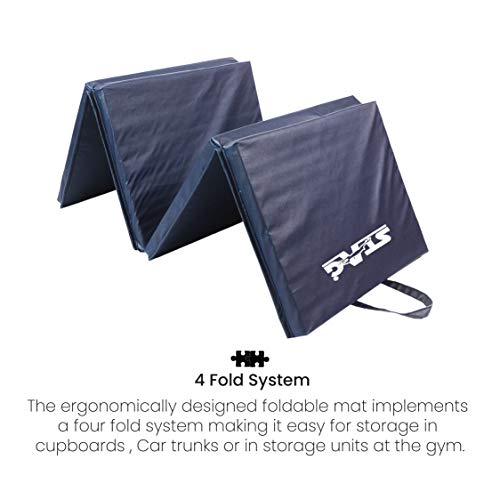 Image of STAG Multi-Purpose Foldable Fitness MAT 180 CM X 90 CM X 30 MM | Use as Tumbling mat, Gymnastics mat, Crash pad | Thick Foam | for Both Men and Women