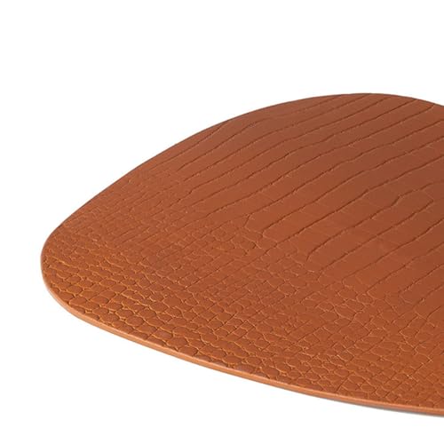 Image of Premium Recycled Leather Mouse Pad for PC | Large Size 25x22cm Mousepad for Laptop Wireless | Handcrafted | Anti-Slip, Anti-Skid, Waterproof| Croco Finish for Home, Office, Gaming, Tan
