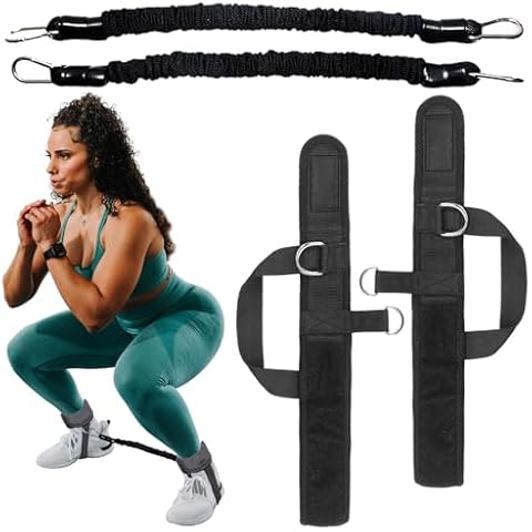 Ankle Resistance Bands with Cuffs Legs Resistance Bands for Women Men Ankle Strap Bands for Hip Legs Glute Exercise Bands for Workout Fitness Training Gym Accessories for Leg and Hip Strength Cover