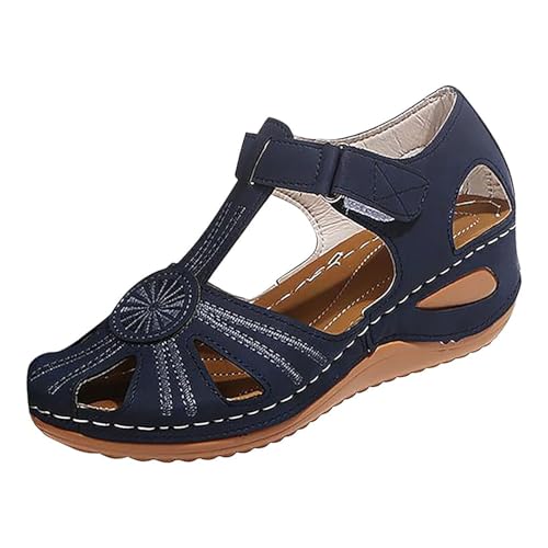 Sandales d'été à talon compensé pour femme bleu 41 contre les pieds douloureux