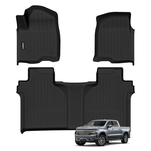 Naibeve Floor Mats for 2019-2025 2026 Chevy Silverado 1500 / GMC Sierra 1500, 2020-2026 Silverado/Sierra 2500HD / 3500HD Crew Cab with 1st Bench Seat Without Rear Underseat Storage Box