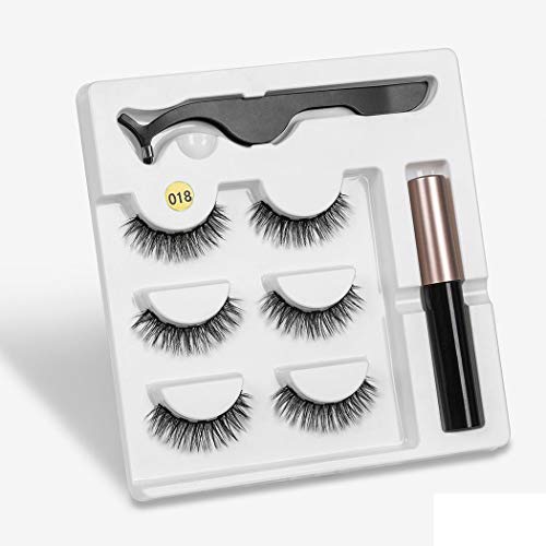 Miuniu Eyeliner Liquid Magnetic False Eyelashes Tweezer Set Eye Lashes Kit Women Makeup Lash Enhancers & Primers